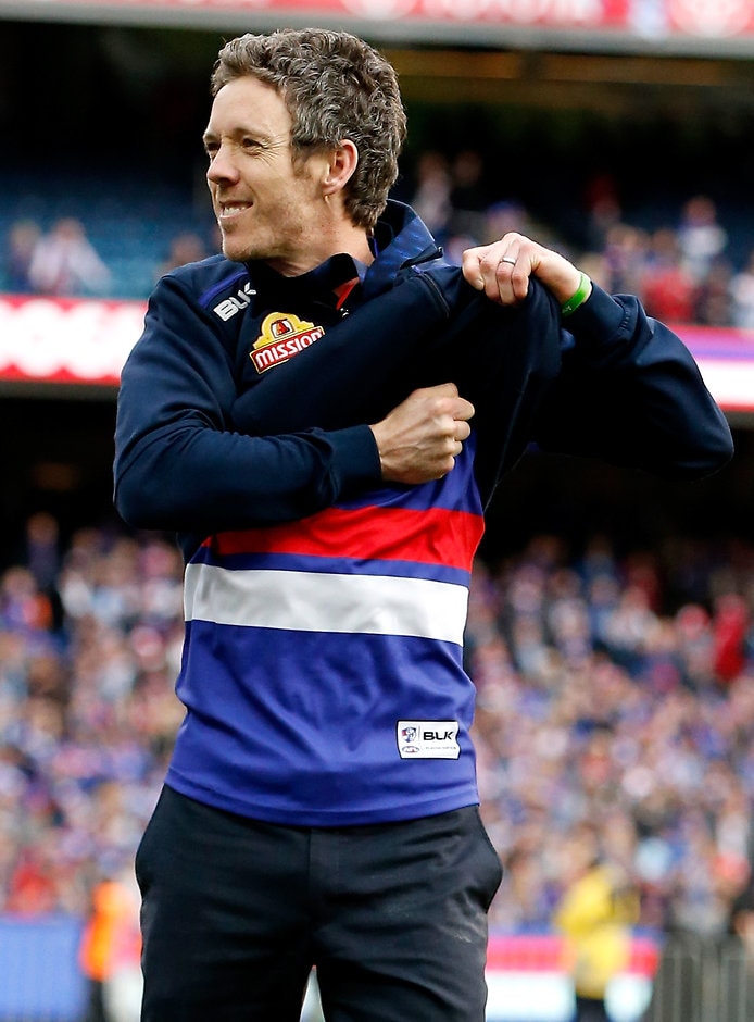 AFL 2016 Toyota AFL Grand Final - Sydney v Western Bulldogs MELBOURNE, AUSTRALIA - OCTOBER 01: Robert Murphy of the Bulldogs celebrates during the 2016 Toyota AFL Grand Final match between the Sydney Swans and the Western Bulldogs at the Melbourne Cricket Ground on October 01, 2016 in Melbourne, Australia. (Photo by Justine Walker/AFL Media)